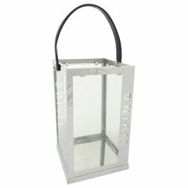 Farol Alexandra House Living Plata Vidrio Acero Inoxidable 18 x 30 x 18 cm Precio: 32.064999346600004. SKU: B16FM6PT2R