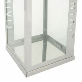 Farol Alexandra House Living Plata Vidrio Acero Inoxidable 18 x 30 x 18 cm