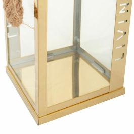 Farol Alexandra House Living Oro Vidrio Acero Inoxidable 18 x 30 x 18 cm