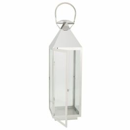 Farol Alexandra House Living Plata Vidrio Acero Inoxidable 23 x 72 x 24 cm