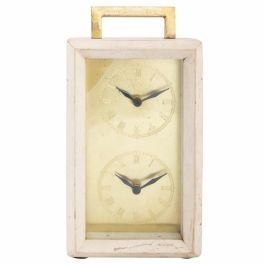 Reloj de Mesa Alexandra House Living Latón Vidrio Hierro Madera de mango 9 x 30 x 15 cm