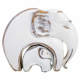 Figura Decorativa Alexandra House Living Blanco Poliresina Elefante 8 x 21 x 25 cm