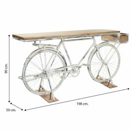 Recibidor Alexandra House Living Bike Blanco Café Hierro Madera de mango 50 x 90 x 198 cm