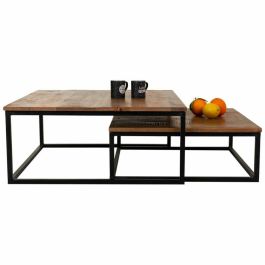 Juego de 2 mesas Alexandra House Living Natural Hierro Madera de mango 75 x 34 x 75 cm