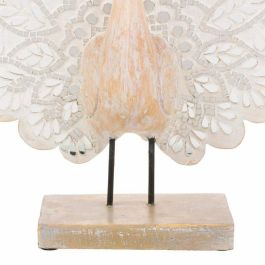 Figura Decorativa Alexandra House Living Natural Vidrio Madera MDF Pavo real 53 x 12 x 46 cm