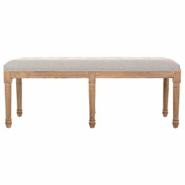 Banqueta Alexandra House Living Crema Madera de caucho 41 x 48 x 122 cm