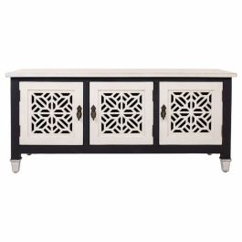 Mueble Auxiliar Alexandra House Living Blanco Negro Madera de abeto Madera MDF 40 x 46 x 105 cm