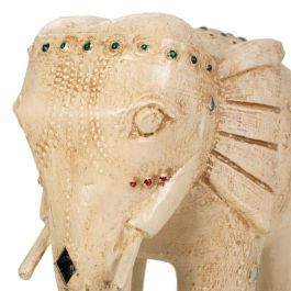 Figura Decorativa Alexandra House Living Blanco Madera de mango Elefante 11 x 24 x 24 cm