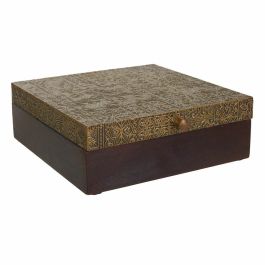 Caja-Joyero Alexandra House Living Marrón oscuro Latón Madera de mango Madera MDF 20 x 7 x 20 cm