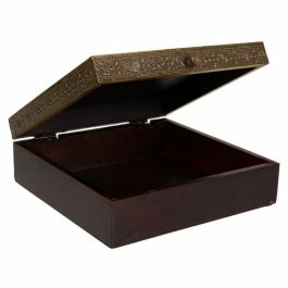 Caja-Joyero Alexandra House Living Marrón oscuro Latón Madera de mango Madera MDF 20 x 7 x 20 cm