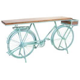 Recibidor Alexandra House Living Bike Turquesa Madera Hierro 50 x 94 x 198 cm