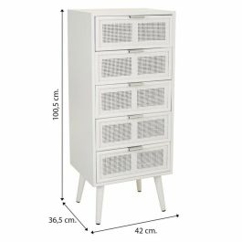 Cajonera Alexandra House Living Blanco Bambú Madera MDF 36 x 100 x 42 cm