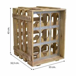 Botellero Alexandra House Living Natural Madera de abeto 32 x 43 x 33 cm 9 botellas Caja