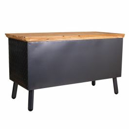 Mueble Auxiliar Alexandra House Living Marrón Negro Gris Vidrio Hierro Madera de abeto 42 x 55 x 94 cm