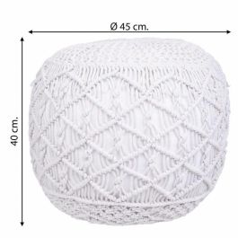 Puff Alexandra House Living Blanco Poliestireno 45 x 40 x 45 cm