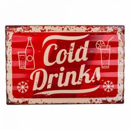 Placa de Pared Alexandra House Living Cold Drink Hierro 59 x 1 x 40 cm