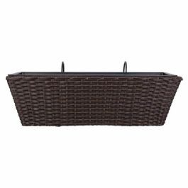 Maceta para Barandilla Alexandra House Living Marrón Hierro Ratán Plástico 20 x 19 x 61 cm