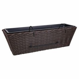 Maceta para Barandilla Alexandra House Living Marrón Hierro Ratán Plástico 20 x 19 x 61 cm