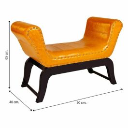 Banqueta Alexandra House Living Naranja Poliuretano Madera MDF 40 x 65 x 90 cm