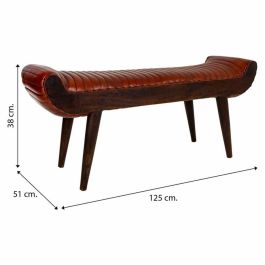 Banco Alexandra House Living Cuero Madera de mango 51 x 38 x 125 cm