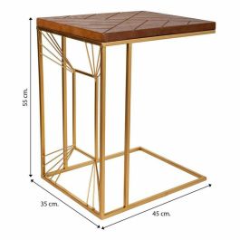 Mesa esquinera Alexandra House Living Oro Natural 35 x 55 x 45 cm