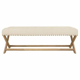 Banqueta Alexandra House Living Crema Goma Madera 46 x 45 x 130 cm