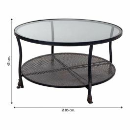 Mesa de Centro Alexandra House Living Negro Metal Vidrio 85 x 45 x 85 cm