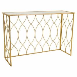 Recibidor Alexandra House Living Dorado Metal Vidrio Madera MDF 40 x 80 x 120 cm