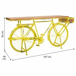 Recibidor Alexandra House Living Bike Amarillo Hierro Madera de mango 46 x 93 x 187 cm