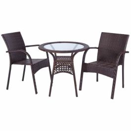 Conjunto de Mesa con 2 Sillas Alexandra House Living Marrón