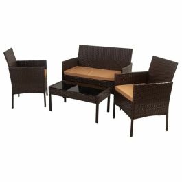 Conjunto de Mesa con 2 Sillones Alexandra House Living Marrón 4 Piezas