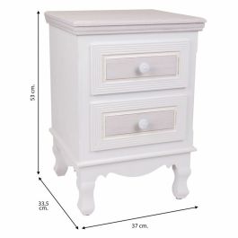 Mesita de Noche Alexandra House Living Blanco 33 x 53 x 37 cm