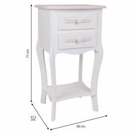 Mesita de Noche Alexandra House Living Blanco 31 x 71 x 38 cm