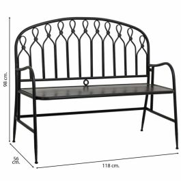 Banco Alexandra House Living Negro Metal 56 x 98 x 118 cm