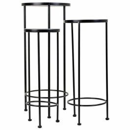 Soporte para Maceta Alexandra House Living Negro Hierro Azulejo 30 x 68 x 30 cm 3 Piezas