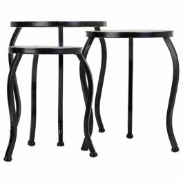 Soporte para Maceta Alexandra House Living Negro Hierro Azulejo 35 x 36 x 35 cm 3 Piezas