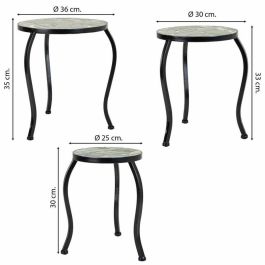 Soporte para Maceta Alexandra House Living Negro Hierro Azulejo 35 x 36 x 35 cm 3 Piezas