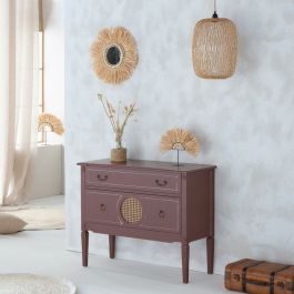 Cómoda Alexandra House Living Marrón Natural Ratán Madera de abeto Madera MDF 38 x 72 x 88 cm