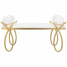 Banqueta Alexandra House Living Oro Espuma Hierro Madera MDF 49 x 53 x 112 cm