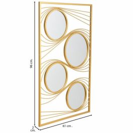 Espejo de pared Alexandra House Living Oro Metal Hierro Espejo 2 x 96 x 61 cm