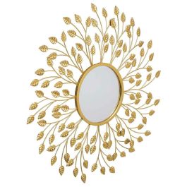 Espejo de pared Alexandra House Living Oro Metal Hierro Espejo 2 x 79 x 79 cm