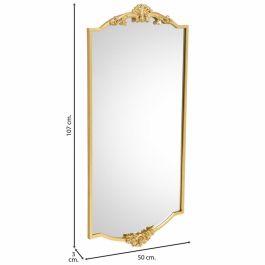 Espejo de pared Alexandra House Living Oro Metal Hierro Espejo 3 x 107 x 50 cm