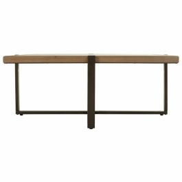 Mesa de Centro Alexandra House Living Marrón Hierro Madera de abeto Vidrio templado 99 x 40 x 99 cm