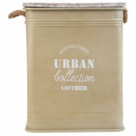 Cesto para la Ropa Sucia Alexandra House Living Urban Beige Cáñamo Metal Madera de abeto