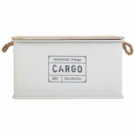 Baúl Alexandra House Living Cargo Blanco Cáñamo Metal Madera de abeto 38 x 60 x 33 cm