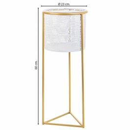 Macetero Alexandra House Living Blanco Metal Hierro 26 x 45 x 26 cm