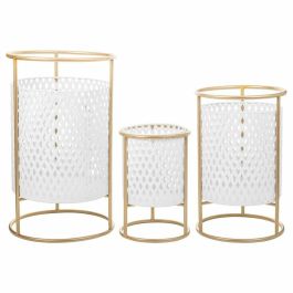 Set de Maceteros Alexandra House Living Blanco Metal Hierro 30 x 155 x 38 cm 3 Piezas