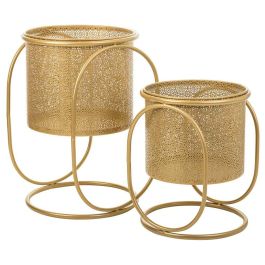 Set de Maceteros Alexandra House Living Oro Metal Hierro 26 x 178 x 26 cm 2 Piezas Precio: 42.9550000363. SKU: B15N6P4WA7