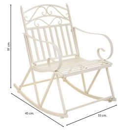 Silla mecedora Alexandra House Living Blanco Hierro 24 x 45 x 24 cm