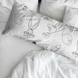 Funda de almohada Looney Tunes Blanco Negro Multicolor 45 x 110 cm 100 % algodón Precio: 12.94999959. SKU: B1G59RXQTE
